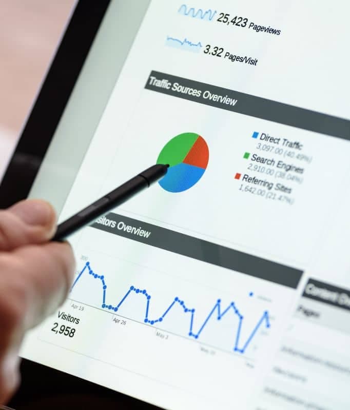 Picture of a pie chart on Google Analytics