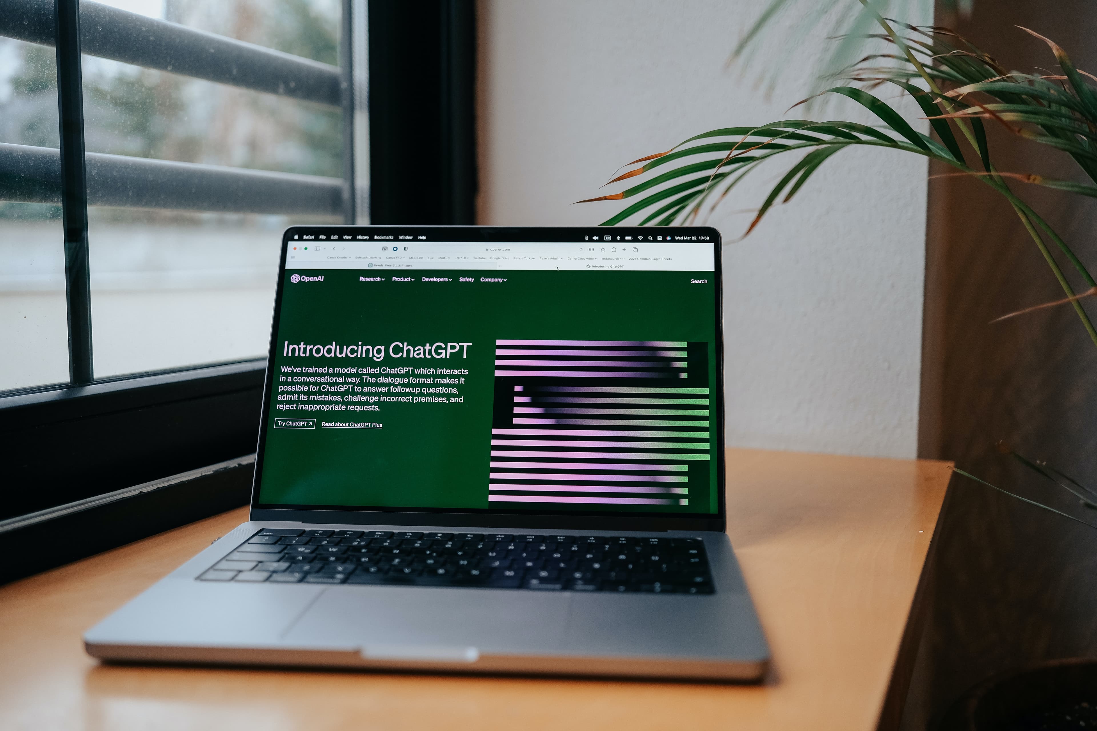 Photo of a Laptop showing AI - Chat GPT